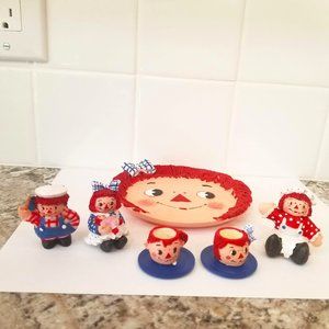 Raggedy Ann and Andy Decorative Miniature Tea Set